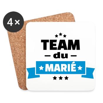 team du marié (vers.15) - Dessous de verre (lot de 4) - blanc - Devant