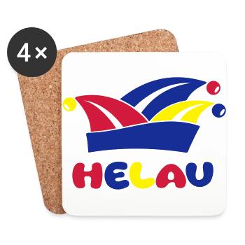 Carnival fool cap Helau 1, 2 or 3 colors - Coasters (set of 4) - white - Front