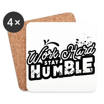 Work Hard Stay Humble - Coasters (set of 4) - white - Front