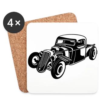 Hot Rod / Rat Rod 08_weiß - Dessous de verre (lot de 4) - blanc - Devant