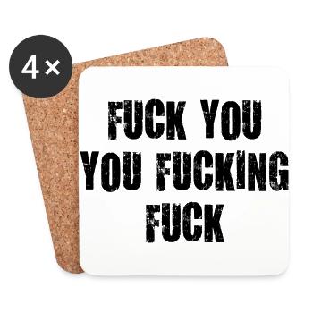 fuck you you fucking scheiß drauf verdammt vulgär - Untersetzer (4er-Set) - Weiß - Vorne