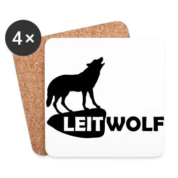 wolf leitwolf alpha rudel heulen wild tier - Untersetzer (4er-Set) - Weiß - Vorne