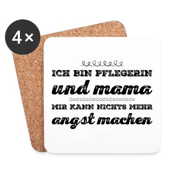 Pflegerin T-Shirt Geschenk - Untersetzer (4er-Set) - Weiß - Vorne