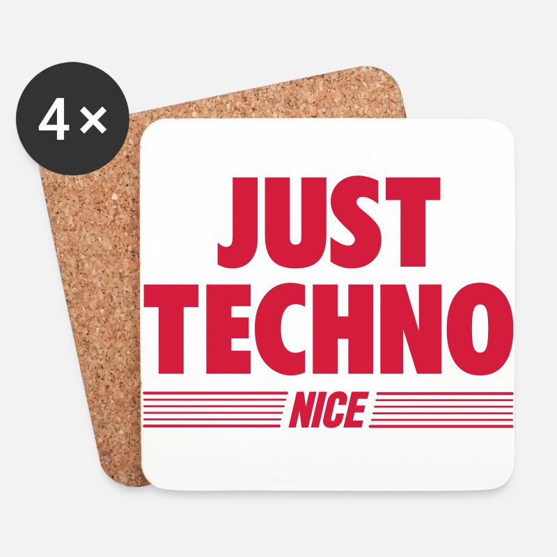 Just techno - Coasters (set of 4) - white
