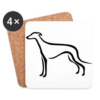 Greyhound - Untersetzer (4er-Set) - Weiß - Vorne