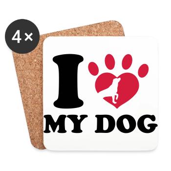 I Love My Dog - Coasters (set of 4) - white - Front