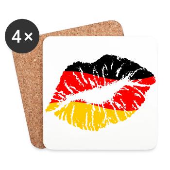 Football Germany 2020 European Champions World Cup Fan Kiss - Coasters (set of 4) - white - Front