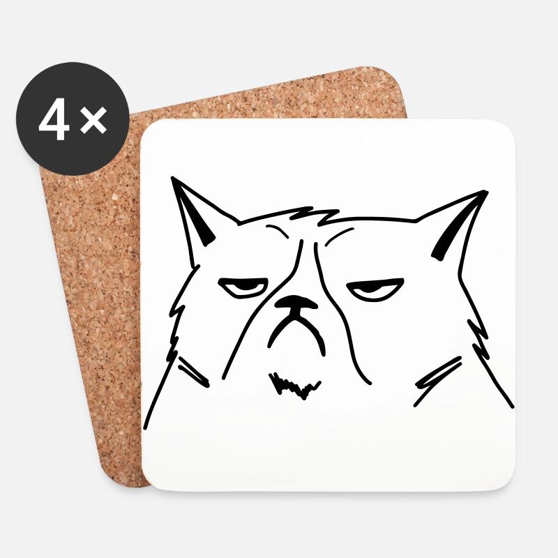 grumpy cat - Untersetzer (4er-Set) - Weiß