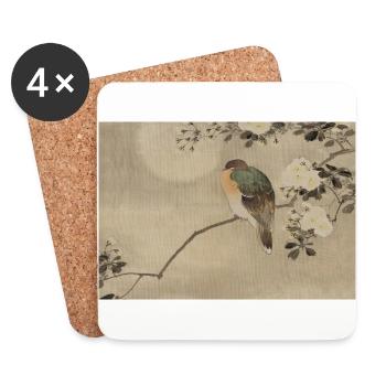 Asian bird - Coasters (set of 4) - white - Front