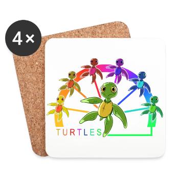 Turtles - Turtles, Baby Turtles - Coasters (set of 4) - white - Front