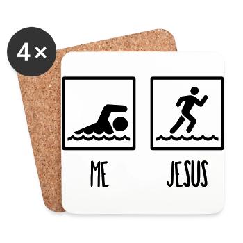 Walking over water Jesus gift - Coasters (set of 4) - white - Front