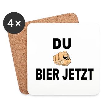 Bier jetzt - Untersetzer (4er-Set) - Weiß - Vorne