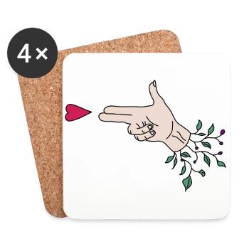 Dear shot - Coasters (set of 4) - white - Front