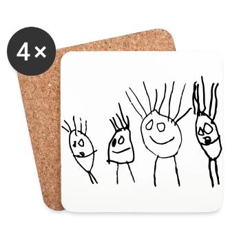 Olce family drawing - Coasters (set of 4) - white - Front