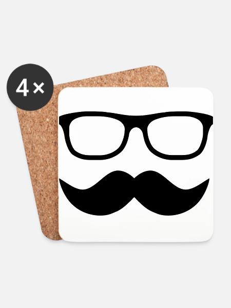 Mustache - Coasters (set of 4) - white