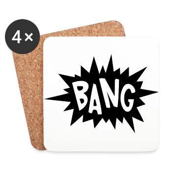 Bang Explosion Cadeau amusant amusant - Dessous de verre (lot de 4) - blanc - Devant