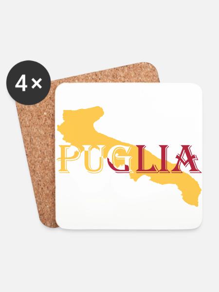 italia_puglia - Untersetzer (4er-Set) - Weiß