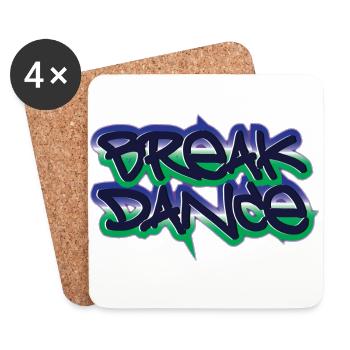 Breakdance Schriftzug - Untersetzer (4er-Set) - Weiß - Vorne