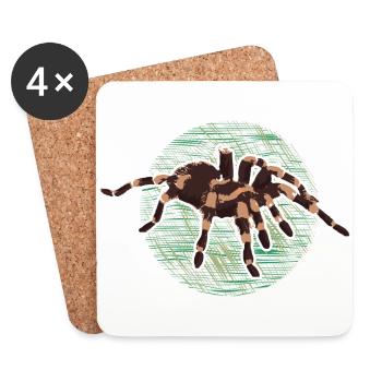 Gruselige Krabbeltier Vogelspinne als Illustration - Untersetzer (4er-Set) - Weiß - Vorne