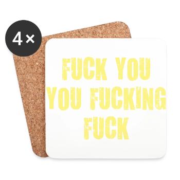 Fuck you fucking putain de vulgaire - Dessous de verre (lot de 4) - blanc - Devant