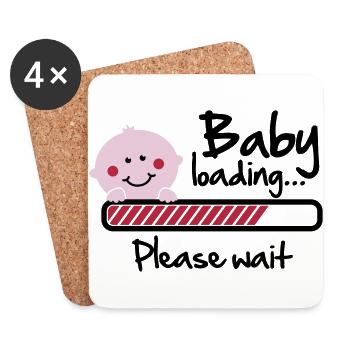 Baby loading - please wait - Untersetzer (4er-Set) - Weiß - Vorne