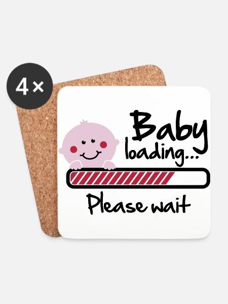 Baby loading - please wait - Untersetzer (4er-Set) - Weiß