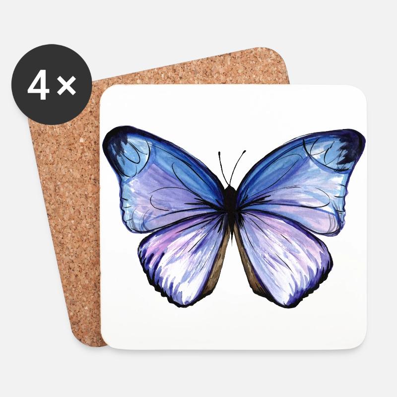 Schmetterling - Untersetzer (4er-Set) - Weiß