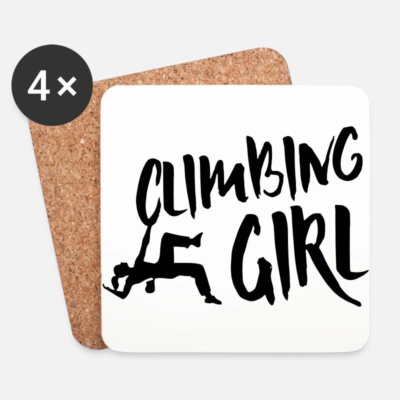 Climbing girl - Untersetzer (4er-Set) - Weiß