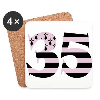 35 Britain Flag - Coasters (set of 4) - white - Front
