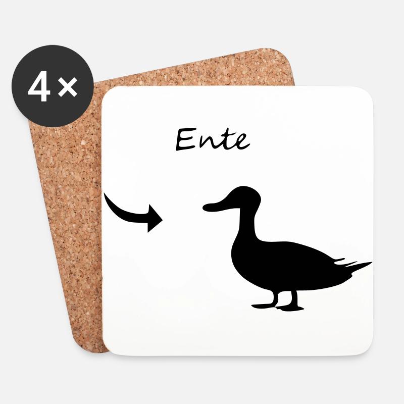 Ente - Untersetzer (4er-Set) - Weiß