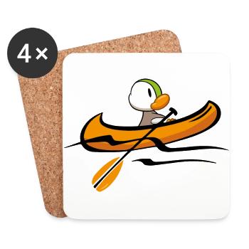 Canard canot 2 - Dessous de verre (lot de 4) - blanc - Devant