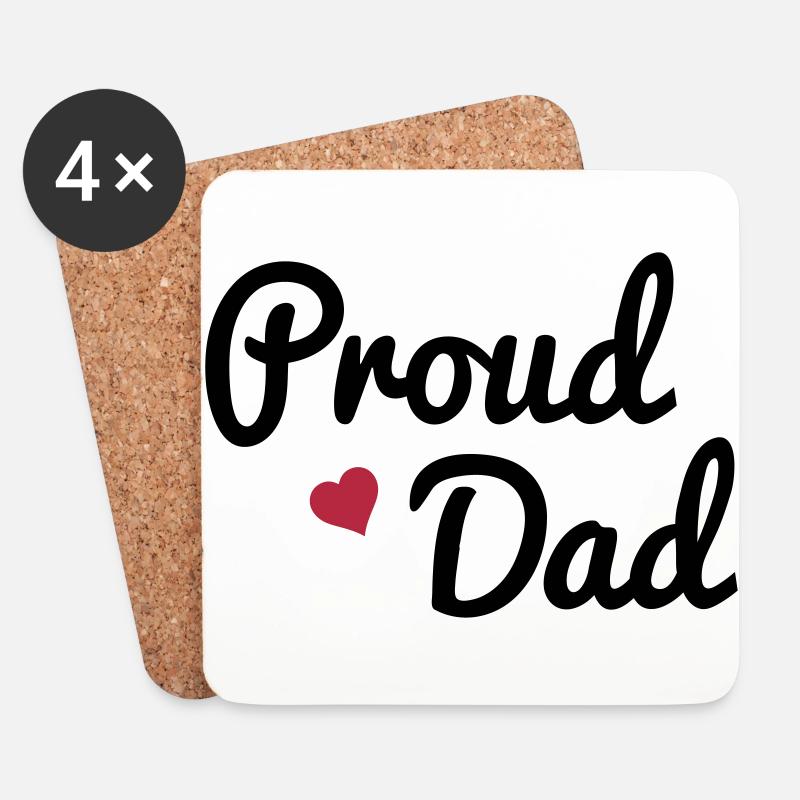 Proud Dad - Untersetzer (4er-Set) - Weiß