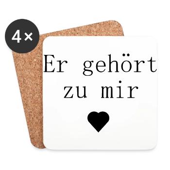 Valentinstag Geschenk - Untersetzer (4er-Set) - Weiß - Vorne
