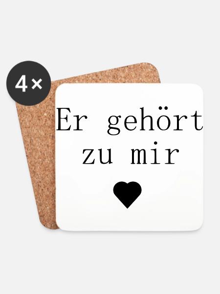 Valentinstag Geschenk - Untersetzer (4er-Set) - Weiß