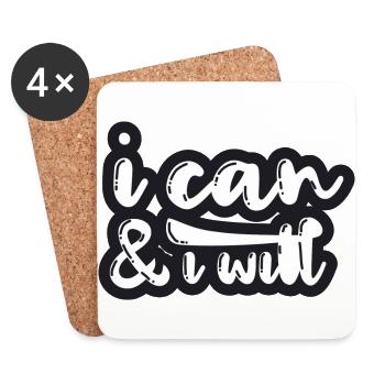 I can & I want - Coasters (set of 4) - white - Front