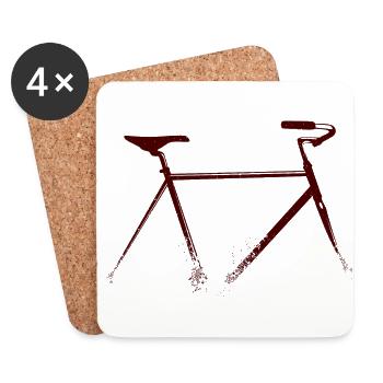 distressed vintage bike - Coasters (set of 4) - white - Front