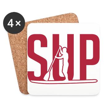 SUP - live love SUP - Stand up Paddeling - Untersetzer (4er-Set) - Weiß - Vorne