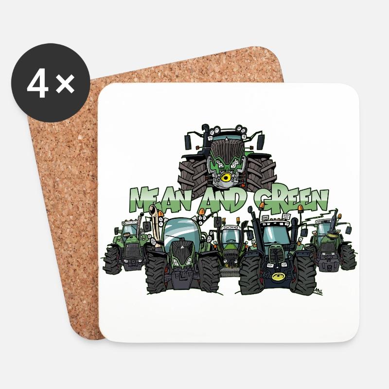 MeanAndGreen6F - Untersetzer (4er-Set) - Weiß