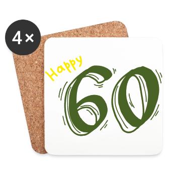 60 Anniversary Birthday Day of Honor Gift Anniversary - Coasters (set of 4) - white - Front