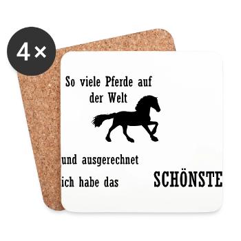 Pferde Spruch Reiten - Untersetzer (4er-Set) - Weiß - Vorne