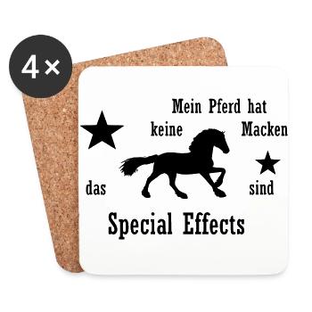 Pferde Spruch Reiten - Untersetzer (4er-Set) - Weiß - Vorne