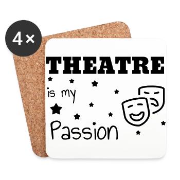 Theater / Theatre / Theaterleute / Schauspieler - Untersetzer (4er-Set) - Weiß - Vorne
