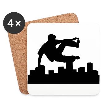 Freerunning, free running, free runner - Coasters (set of 4) - white - Front