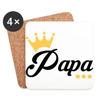 Dad Daddy Papa Vati Vater Father's Day Baby - Coasters (set of 4) - white - Front