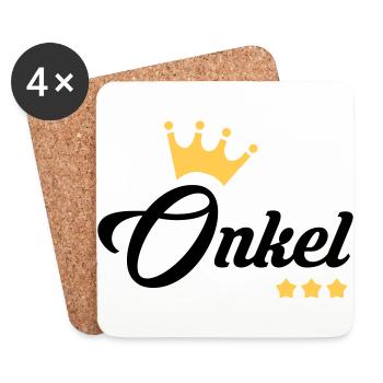Onkel / Tante / Vetter / Cousin / Kusine - Untersetzer (4er-Set) - Weiß - Vorne
