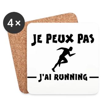 JE PEUX PAS J'AI RUNNING - Dessous de verre (lot de 4) - blanc - Devant