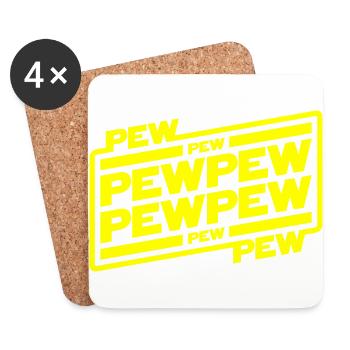Pew Pew Pew - Untersetzer (4er-Set) - Weiß - Vorne