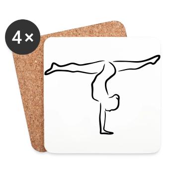 Gymnast, Gymnastics - Coasters (set of 4) - white - Front