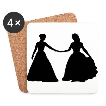 Lesbische Prinzessin, lgbt - Untersetzer (4er-Set) - Weiß - Vorne