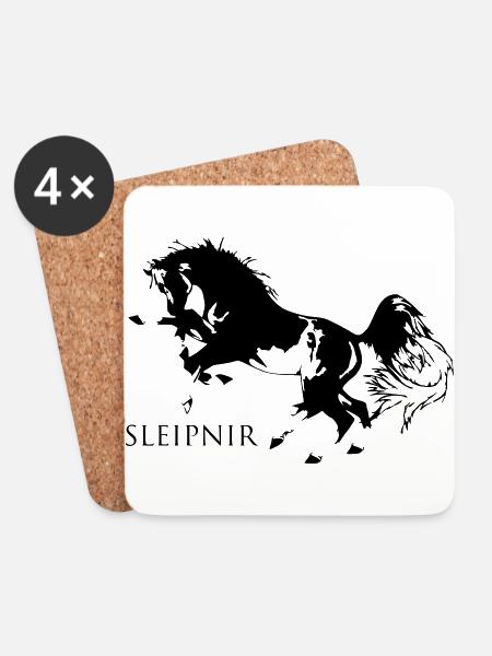 Odin's Pferd Sleipnir - Untersetzer (4er-Set) - Weiß
